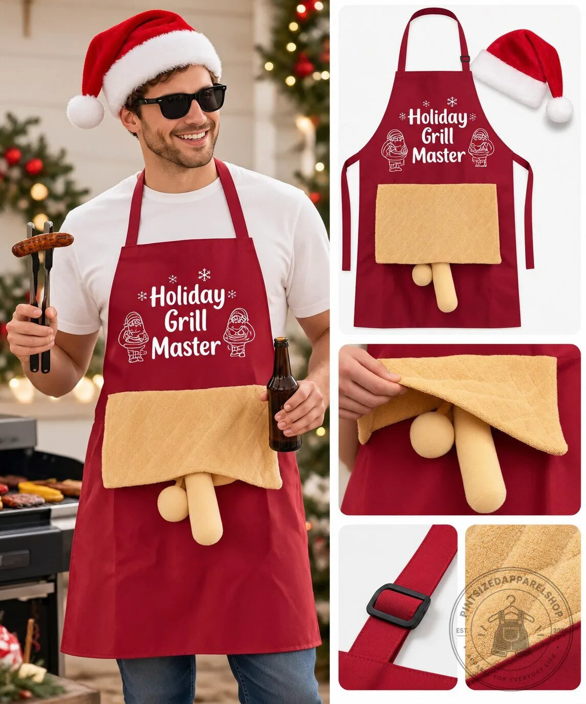 Holiday apron hidden surprise gag gift product image