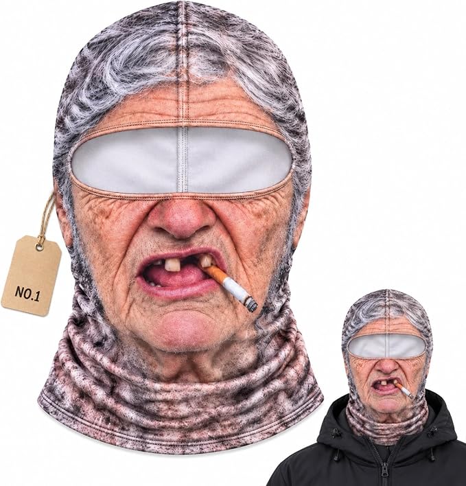 Funny Face Ski Mask Balaclava | Adult Winter Face Cover