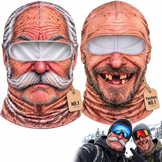 Funny Face Ski Mask Balaclava | Adult Winter Face Cover