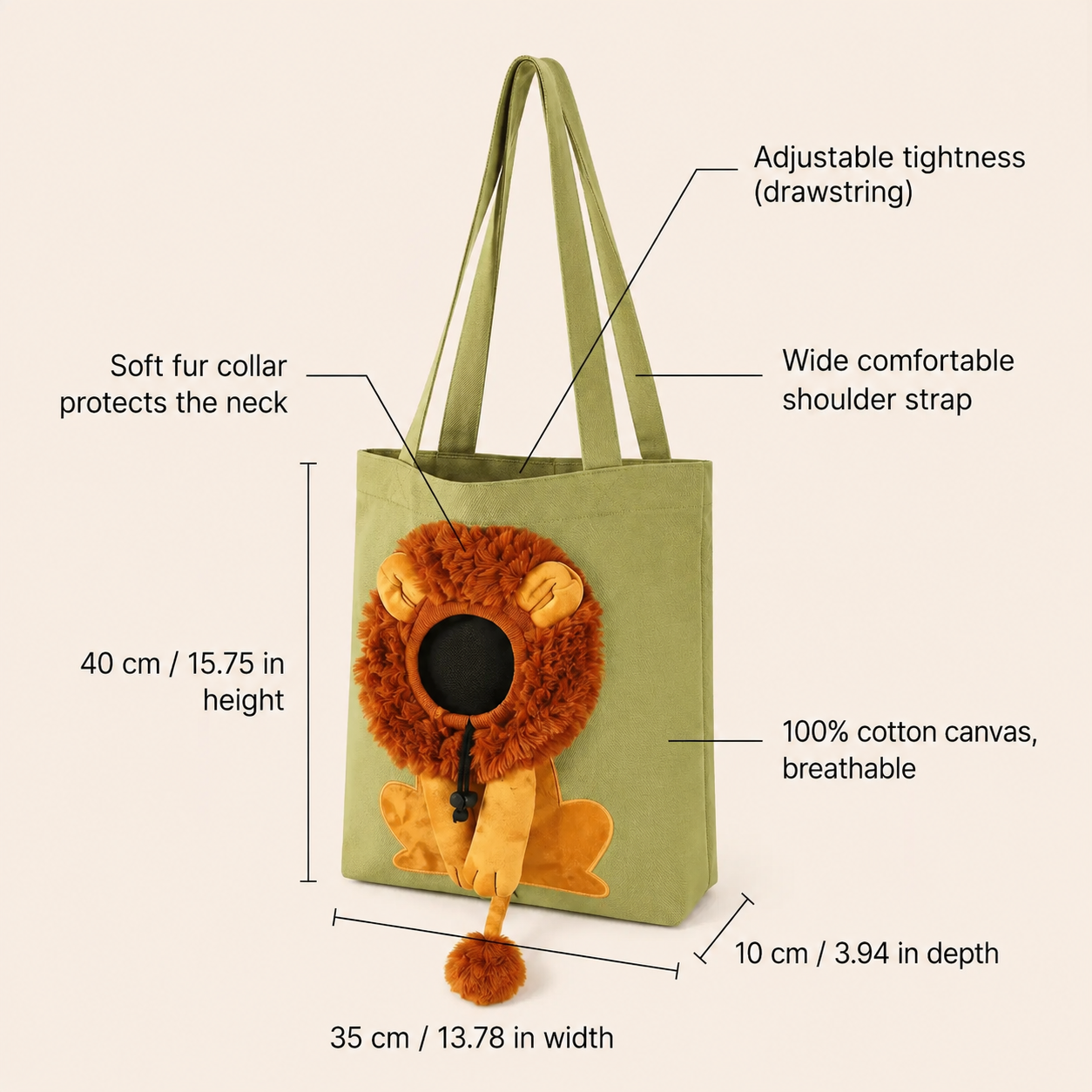 Lion Paw Pet Carrier Backpack